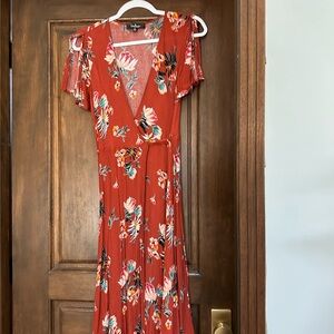 Lulu's Red Floral Maxi Dress- Brand new without tags